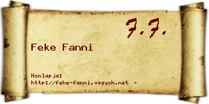 Feke Fanni névjegykártya